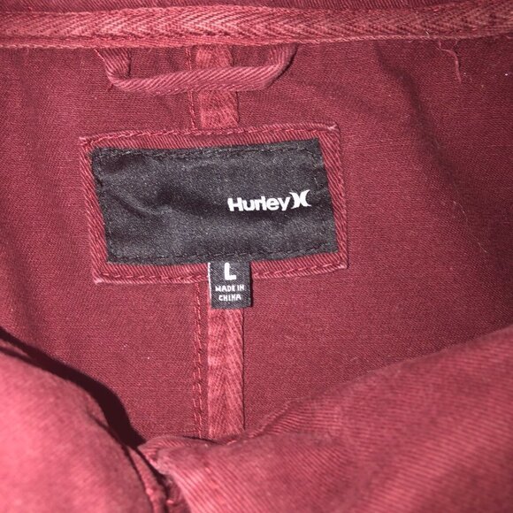 HURLEY Jacket Women's Size Large Wine Double Breasted Lightweight Utility - Picture 5 of 12